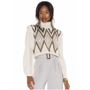 House Of Harlow 1960 X Revolve Allegra Turtleneck In Multi Diamond Wool Large